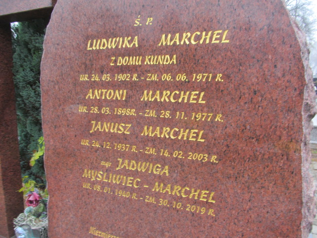 Jadwiga MYŚLIWIEC-MARCHEL 1940 Ełk - Grobonet - Wyszukiwarka osób pochowanych