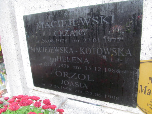 Helena MACIEJEWSKA-KOTOWSKA 1938 Ełk - Grobonet - Wyszukiwarka osób pochowanych