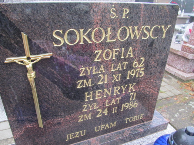 Zofia SOKOŁOWSKA 1913 Ełk - Grobonet - Wyszukiwarka osób pochowanych