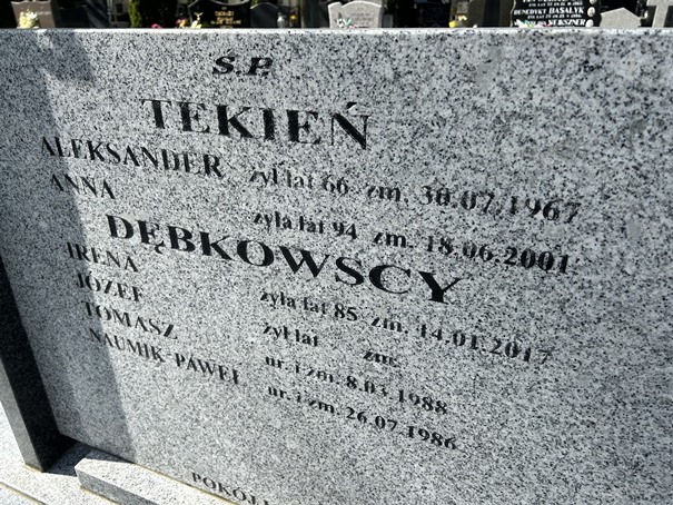 Aleksander Tekień 1901 Ełk - Grobonet - Wyszukiwarka osób pochowanych