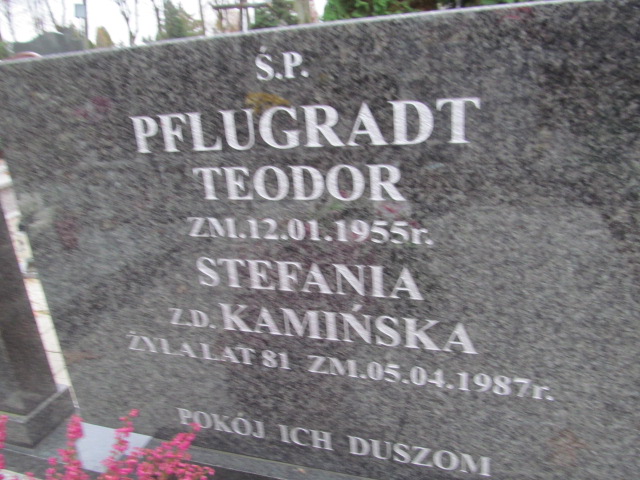 Stefania PFLUGRADT-KAMIŃSKA 1907 Ełk - Grobonet - Wyszukiwarka osób pochowanych