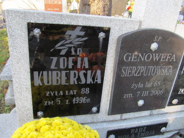 Zofia KUBERSKA 1907 Ełk - Grobonet - Wyszukiwarka osób pochowanych