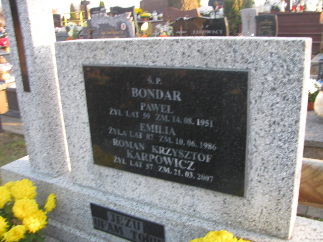 Emilia BONDAR 1899 Ełk - Grobonet - Wyszukiwarka osób pochowanych