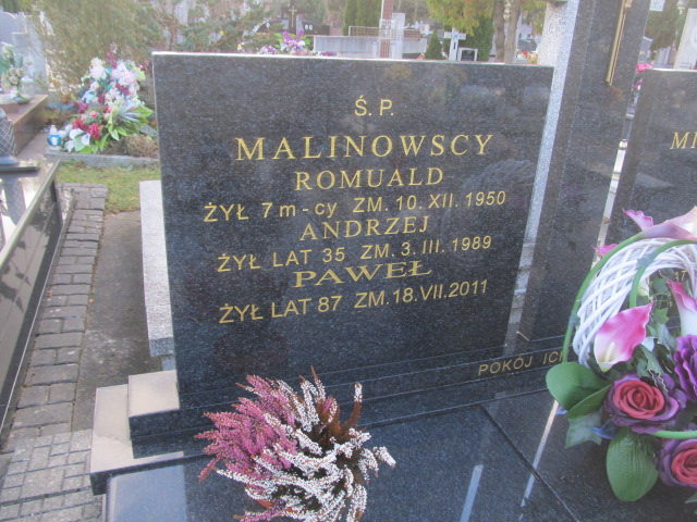 Romuald MALINOWSKI Ełk - Grobonet - Wyszukiwarka osób pochowanych