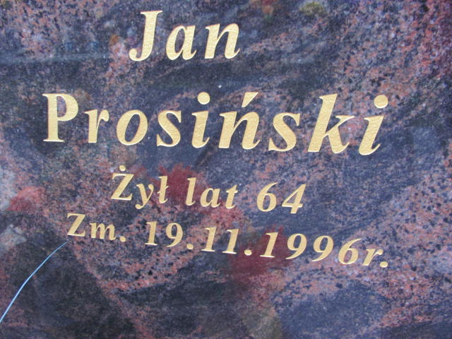 Jan PROSIŃSKI 1932 Ełk - Grobonet - Wyszukiwarka osób pochowanych