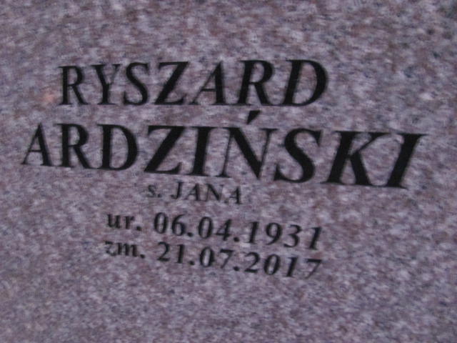 Ryszard Ardziński 1931 Ełk - Grobonet - Wyszukiwarka osób pochowanych