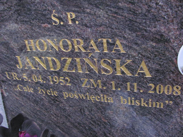 Honorata JANDZIŃSKA 1952 Ełk - Grobonet - Wyszukiwarka osób pochowanych