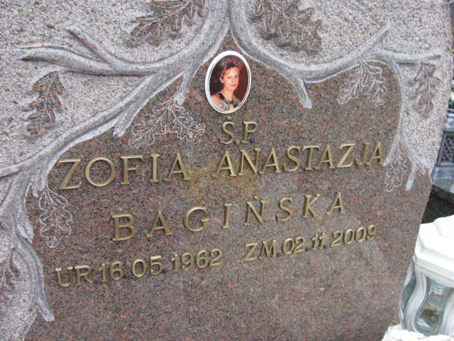 Zofia Anastazja BAGIŃSKA 1962 Ełk - Grobonet - Wyszukiwarka osób pochowanych
