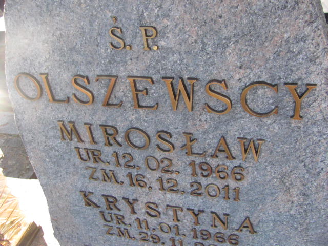 Mirosław OLSZEWSKI 1966 Ełk - Grobonet - Wyszukiwarka osób pochowanych