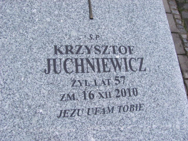 Krzysztof JUCHNIEWICZ 1953 Ełk - Grobonet - Wyszukiwarka osób pochowanych