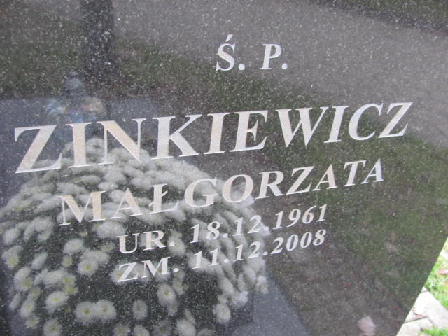 Małgorzata ZINKIEWICZ 1961 Ełk - Grobonet - Wyszukiwarka osób pochowanych