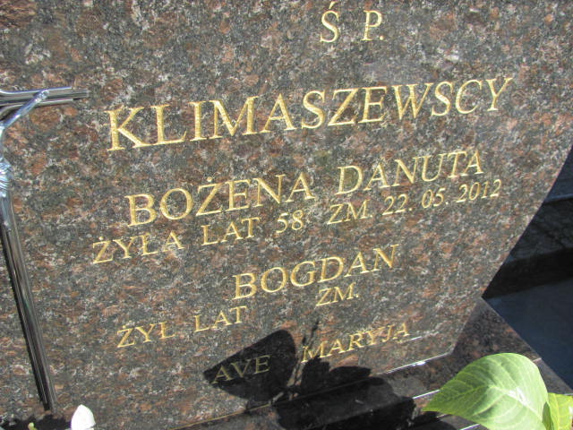 Bożena KLIMASZEWSKA 1954 Ełk - Grobonet - Wyszukiwarka osób pochowanych