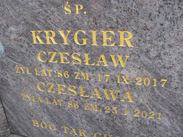 Czesław KRYGIER 1931 Ełk - Grobonet - Wyszukiwarka osób pochowanych