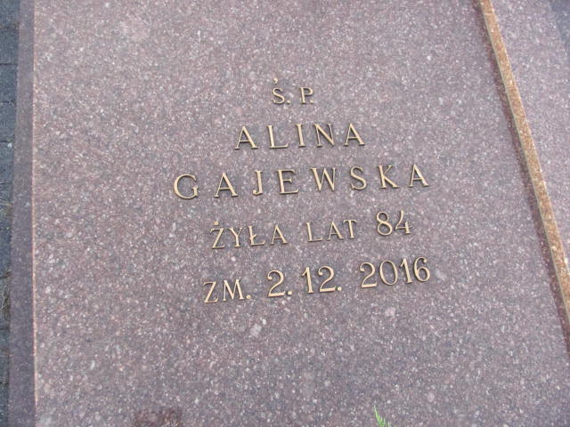 Alina GAJEWSKA 1932 Ełk - Grobonet - Wyszukiwarka osób pochowanych