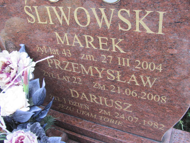 Dariusz ŚLIWOWSKI 1982 Ełk - Grobonet - Wyszukiwarka osób pochowanych