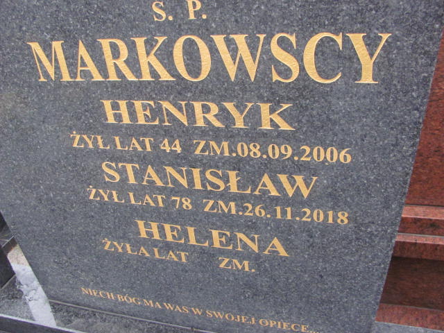 Henryk MARKOWSKI 1962 Ełk - Grobonet - Wyszukiwarka osób pochowanych