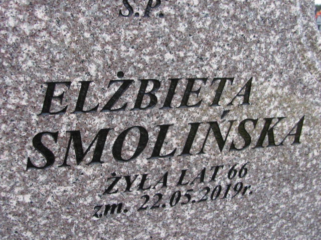 Elżbieta SMOLIŃSKA 1952 Ełk - Grobonet - Wyszukiwarka osób pochowanych